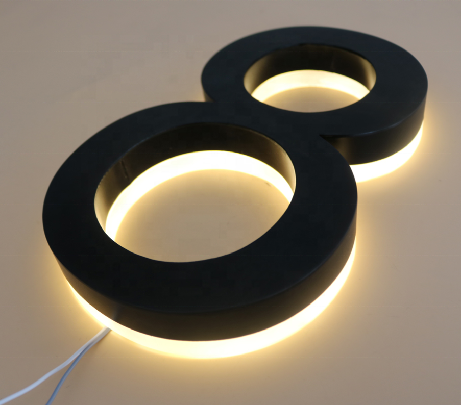 Backlit letter logo for shop company outdoor Led sign