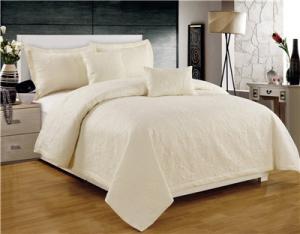 China Solid Quilts Ultrasonic Embossed 5pcs Quilt set Twin Full Queen King Size Cotton Touch Brushed factory