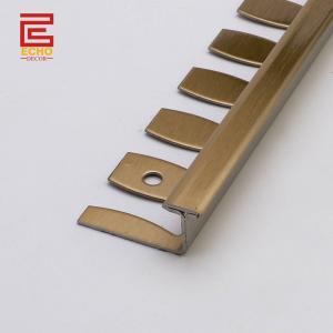 China CE ISO 6mm Stainless Steel Tile Trim Metal Brass Tile To Tile Floor Trim factory