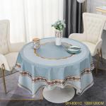 Blue PVC Tablecloth Printed for Fancy Table Decoration at Year Christmas Party