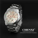 Luxury Style Men's Watch Stainless Steel Strap 3 Dials for Decoration Rose Gold