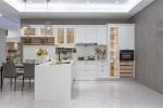 All Wood RTA Kitchen Cabinets Elegant White 18mm Chip Board Furniture