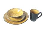 Irregular Shaped 16pcs Ceramic Dinner Set With Colorful Glazing