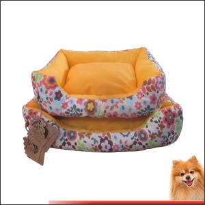 China Cheap large dog beds Canvas fabric dog beds with flower printed China manufacturer factory