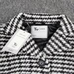 Black And White Children's Winter Clothes Thick Warm Melton Wool Coat