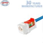 Network RJ45 Keystone Jack , 90 Degree Cat6 Toolless Keystone Jack Customized
