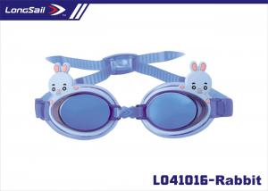 China Blue Kids Swimming Goggles With Multi-Layer Nanometer Mirror Coating Lens For Children factory
