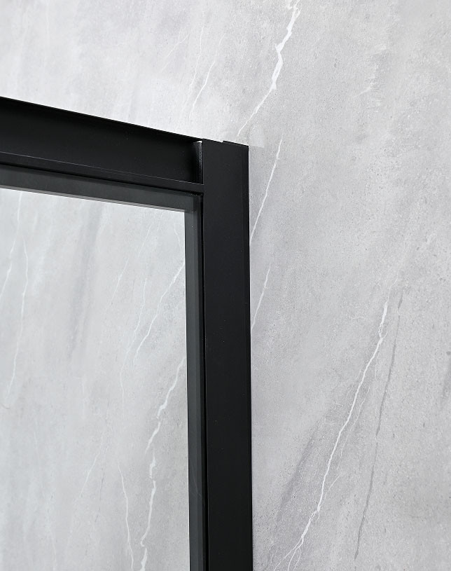 6/8mm Tempered Glass And Alum Frame Black Square Shower Enclosure Modern