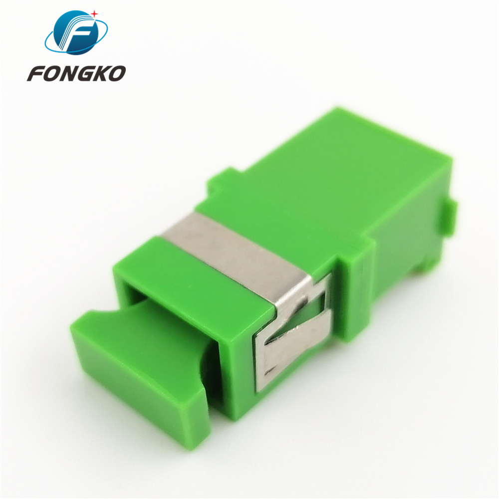 Simplex Green Shell Singlemode SC/APC Auto Shutter Adapter SC Fiber Optic Adapters