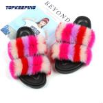 Custom Regular Fit Womens Faux Fur Slide Sandals