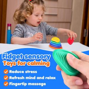 China Food Grade Silicone Fidget Sensory Toy Stones Baby Sensory Teether Toy factory