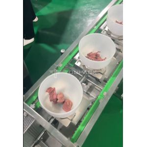 Rotary Vacuum Bag Packaging Machine Beef Cubes Weighing And Packaging System