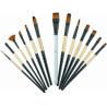 Buy cheap Brown Round Tip Paint Brush , Acrylic Paint Brushes For Beginners Brass Ferrule from wholesalers