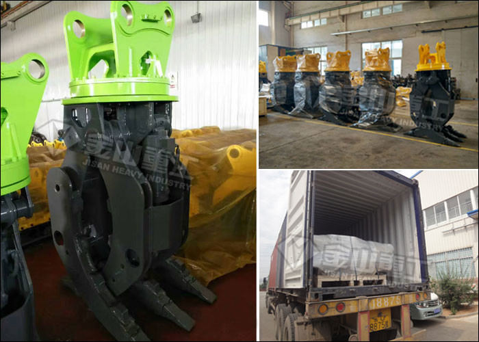 CE Approved Rotary Hydraulic Wood Grapple For Hitachi ZX230 ZX210 Excavator