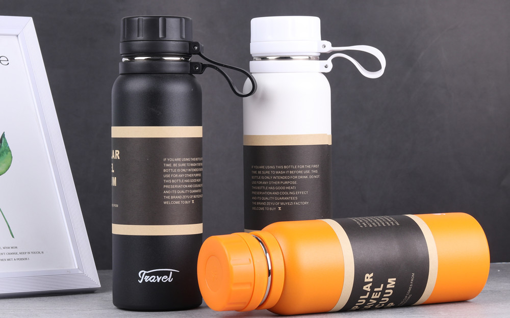 Custom Double Wall Vacuum Stainless Steel Water Bottle Tumbler With Lids Featuring Logo Design
