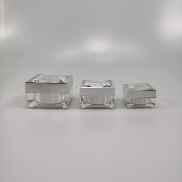 Skin Care Cream Plastic Cap 15g 30g 50g Square Acrylic Eye Cream Jar with
