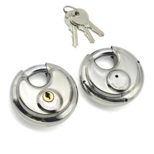 China Waterproof Stainless Steel Disc Lock With Key With 8 Inch Shackle Outdoor Padlock factory