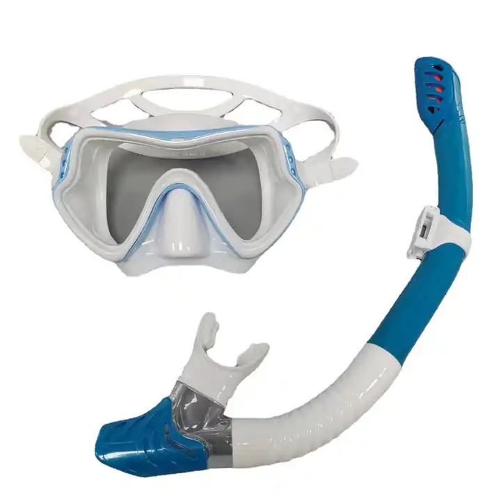 High Quality Adult Snorkel Diving Scuba Set With Anti-Fog Coated Glass Purge Valve And Anti-Splash Silicon Mouth Piece