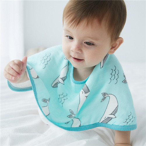 Dyed Premium Muslin Burp Cloths Absorbent Existing Pattern Eco Friendly