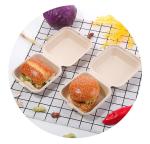 6 Inches Sugarcane Burger Bagasse Take Away Lunch Box Biobased Biodegradable
