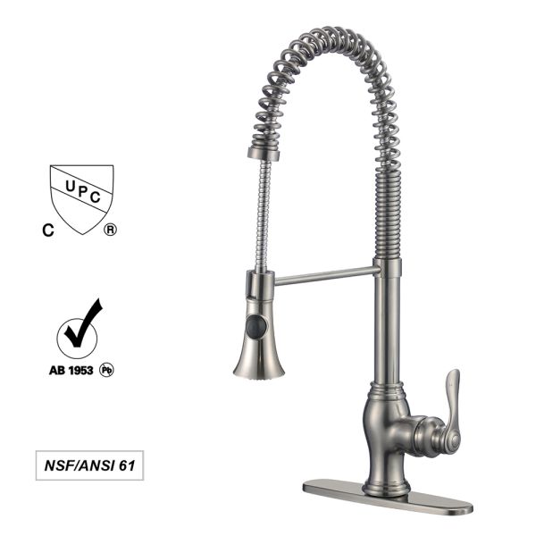 Sanitary Ware Singe Handle kitchen Faucet with Pull out Tap ODM / OEM