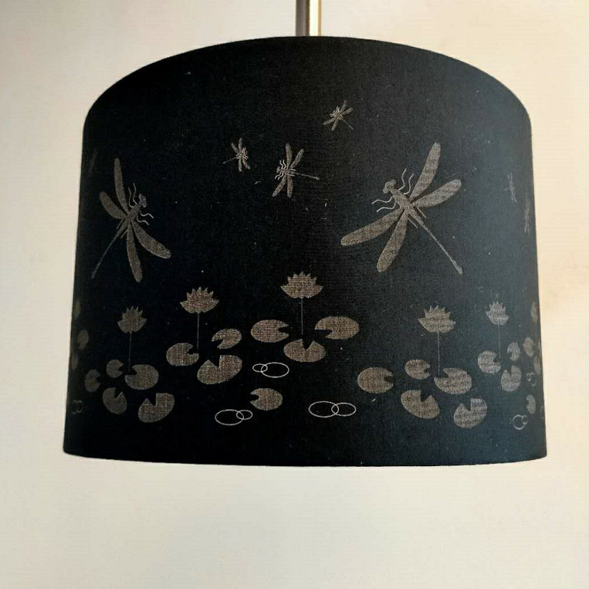 Laser Cut Dragonfly Drum Cylinder Lamp Shade PVC Lighting