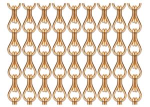 China 100*200cm Decorative Chain Door Fly Screen Apricot Color 20.4mm Hook factory