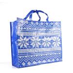 Handled Polypropylene Woven Bags Blue 145Gsm Laminated For Supermarket