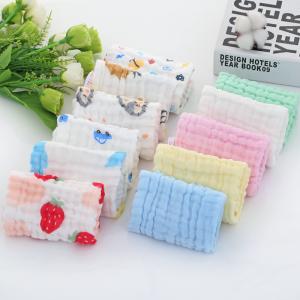China Customized Organic Cotton Muslin Baby Towels Burp Cloth 30x30cm 25x50cm in White factory