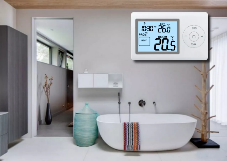 7 Day Programmable Battery Operated Room Thermostat For Gas Boiler ST2402