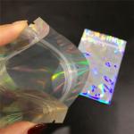 Stand Up Holographic Zipper Packaging Bag Flat Pouches Small Laser Zip Lock