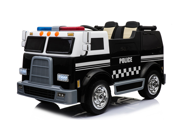 Battery 12V/24V Black white Electric Ride On Double Seater Police Cars for Kids