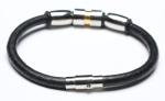 Leather Bracelet, Stainless Steel Clasp