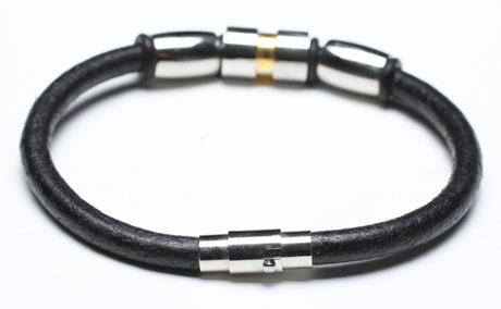 Leather Bracelet, Stainless Steel Clasp