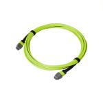 24-Fiber Multi Mode MPO MTP Fiber Optic Cable In Lime Green LSZH Jacket