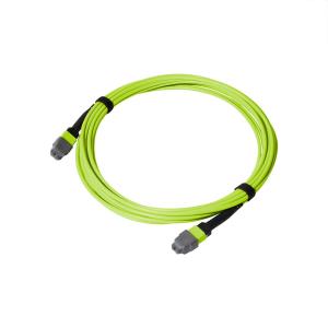 China 24-Fiber Multi Mode MPO MTP Fiber Optic Cable In Lime Green LSZH Jacket factory