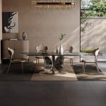 Fashionable Hotel Restaurant Furniture Marble Butterfly Shape Metal Base Dining