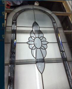 China patina caming decorative glass in wooden door made in China factory