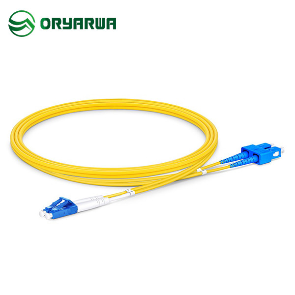 Single Mode LC UPC To SC UPC Duplex Fiber Optic Patch Cord LSZH PVC Jacket
