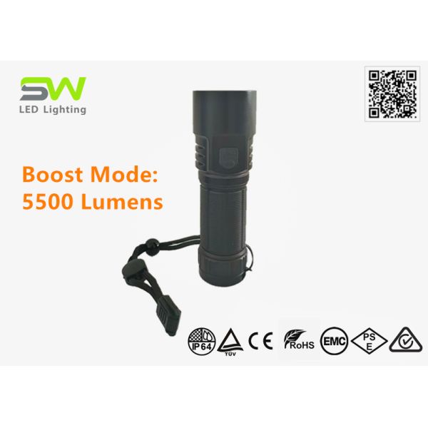 China Compact Size 5500 Lumens High Power LED Torch Light USB C Rechargeable factory