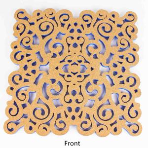 China Memo Pin Board Cork Notice Boards For Kitchen Hollow Carved 12*12in 500pcs factory
