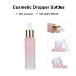 30ml Clear Glass Empty Dropper Bottles Gradient Pink With Platinum Dropper Head