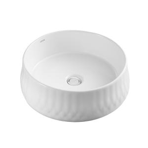 China White Glazed Bathroom Countertop Basin 456x456x146mm Without overflow factory