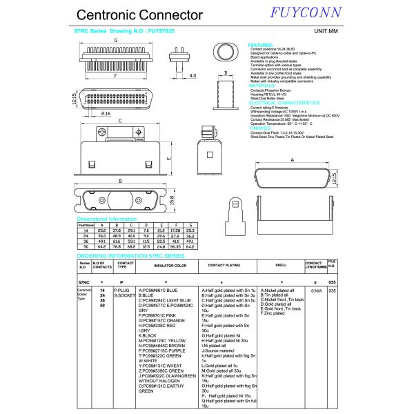 24 Pin Solder Centronic Ribbon male Plug Connector Easy and Soft Type with Matel Cover