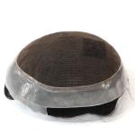 Mens Toupee Human Hair Replacement SystemFrench Lace Poly Skin Hairpieces