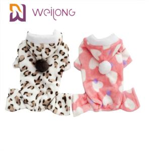 China Customizable 100% Poly Print Pet Pajama For Autumn / Winter Dog Flannel Pajamas factory