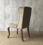 Oak wood Linen fabric upholstery arm chair/wooden dining chair/desk chair