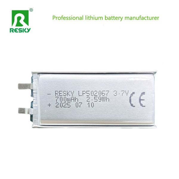 Power Lithium Battery 502065 3.7V 700mAh Rechargeable Battery Cell For Smart Watch