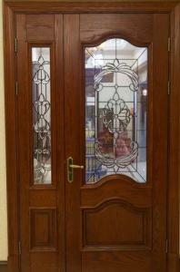 China high quantity wooden door decorative glass with patina caming factory