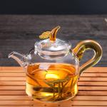 280ml Colorful Clear Glass Teapot With Removable Infuser Unique Design